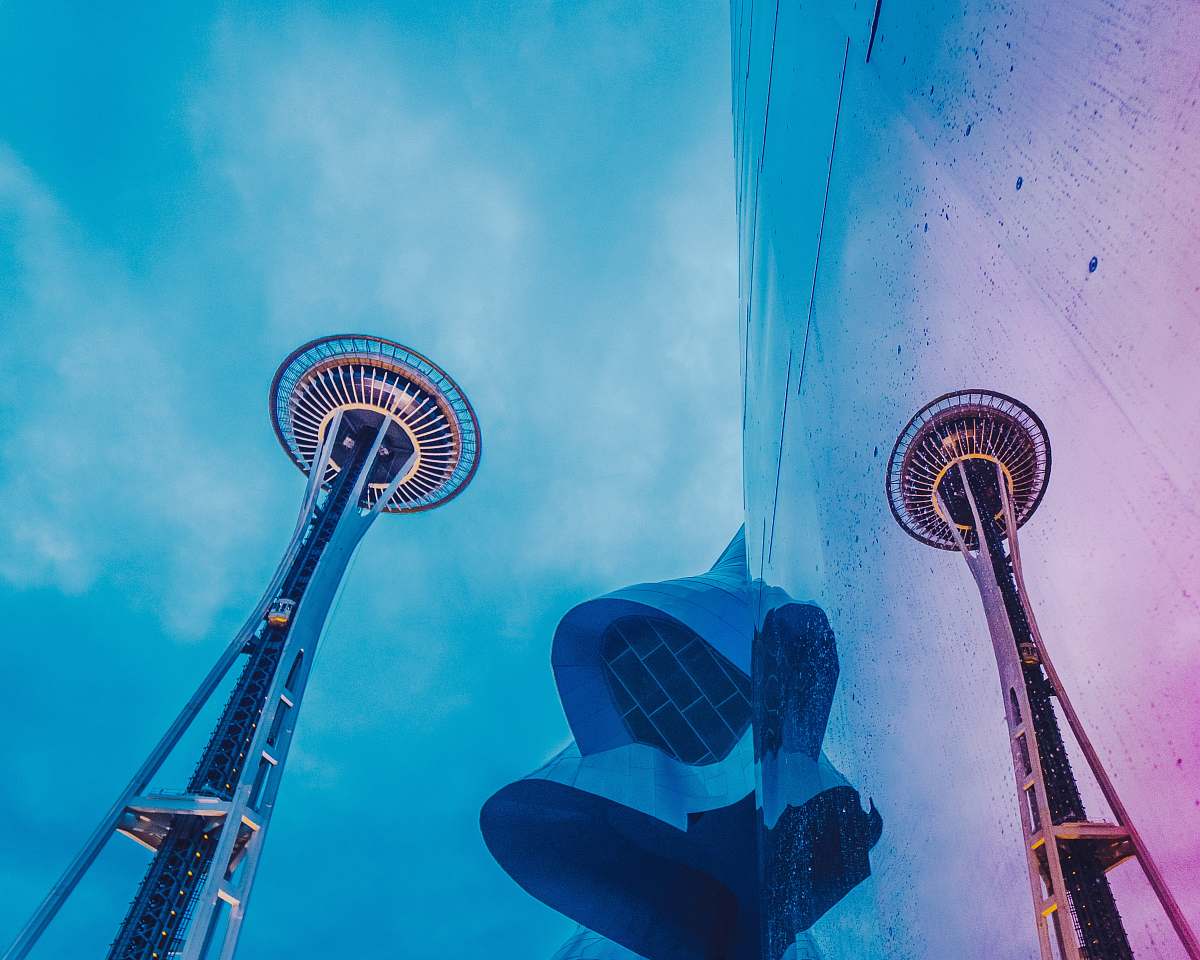 space needle gray and white tower under blue sky and white clouds during daytime seattle